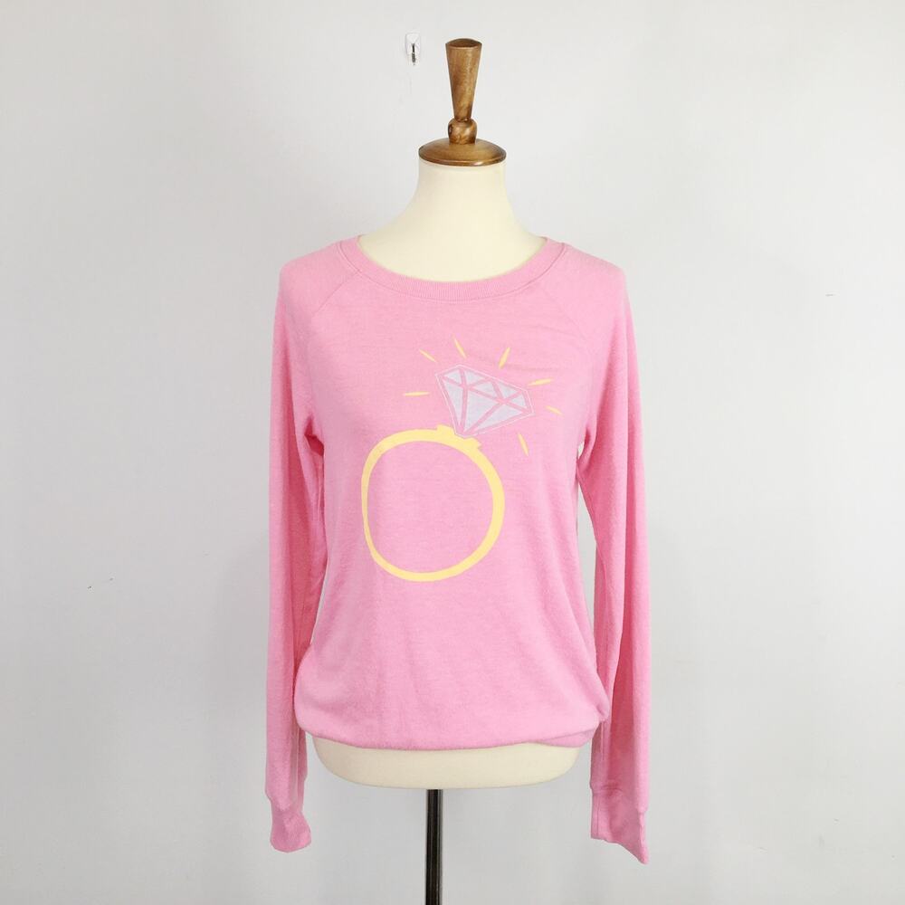 Love & Cherish pink diamond ring sweater sweatshirt pullover Size small - Picture 4 of 5
